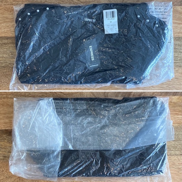 Express Ribbed Pearl Inset Tee NWT - Picture 15 of 16